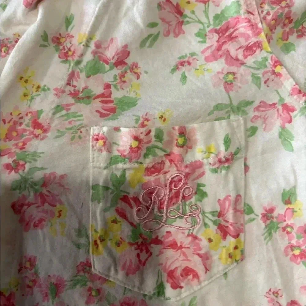 Lauren Ralph Lauren Women’s Pajama Sleep Button Down Top size Large